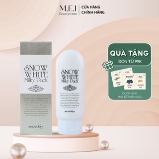 Kem Body Secret Key Snow White Milky Pack Trắng Sáng Da 200g, Kem tắm trắng giúp da trắng sáng bật tông