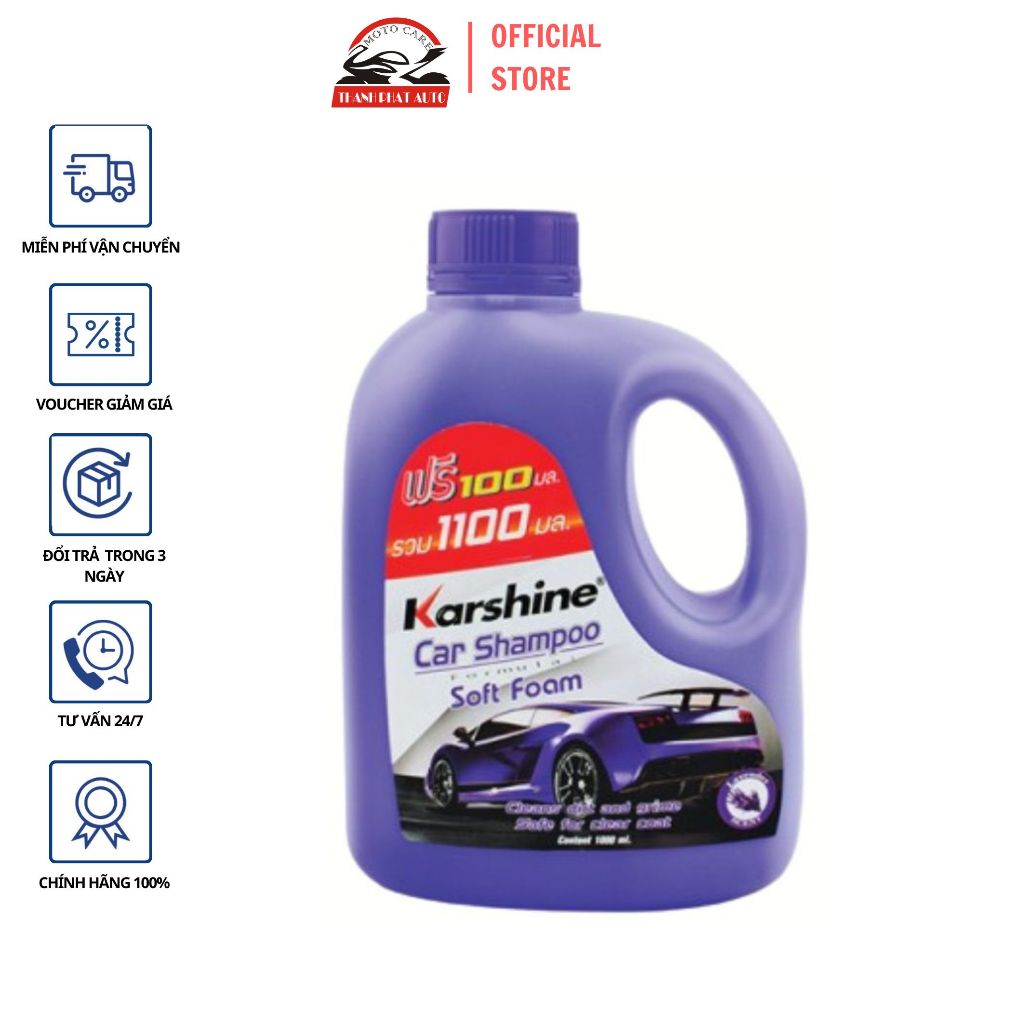 Xà bông rửa xe đậm đặc Karshine Car Shampoo 1000ML
