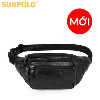 Túi Bao Tử Nam Da Bò Cao Cấp SUNPOLO Đen SBT106