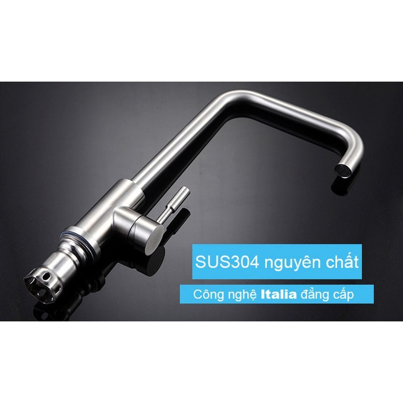 VÒI RỬA BÁT NÓNG LẠNH RB302, Vòi rửa nóng lạnh inox, vòi rửa chén nóng lạnh kèm dây cấp nước