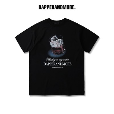 Áo Thun Unisex DAPPERANDMORE Golden Whisky Form Rộng Oversize 100% Cotton 250GSM - Black