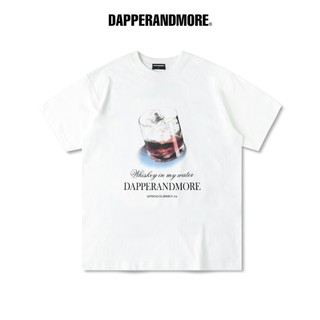 Áo Thun Unisex DAPPERANDMORE Golden Whisky Form Rộng Oversize 100% Cotton 250GSM - White