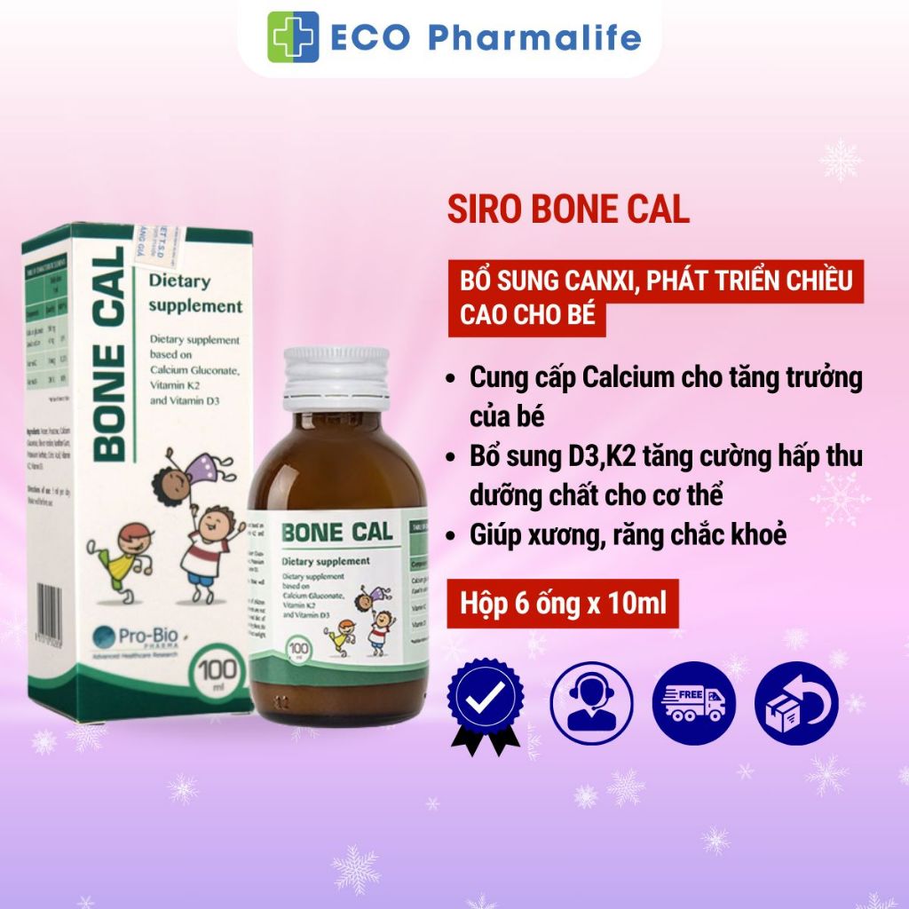Bone Cal Bổ Sung Canxi Phát Triển Chiều Cao Cho Bé (ITALY - Hộp 150ml)