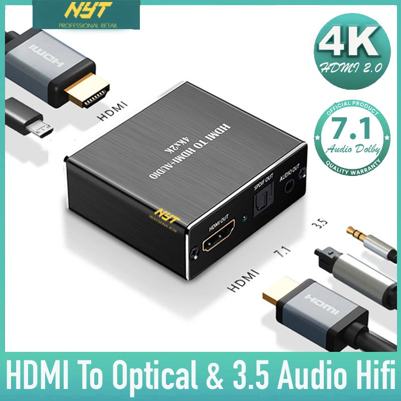 Bộ Chuyển HDMI 4K Sang Cổng Âm Thanh Quang Optical & 3.5 Cao Cấp NYT02 - BH 12T Chính Hãng NYT