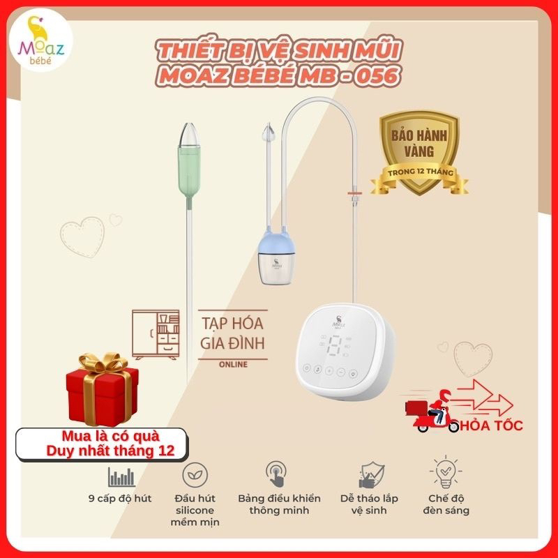 Thiết bị vệ sinh mũi, máy hút mũi 9 cấp độ moaz bebe mb056 phù hợp cho bé từ sơ sinh