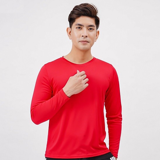 Áo Giữ Nhiệt Nam, Áo Thun Nam Tay Dài Không Cổ Cao Lót Nỉ Cotton Thu Đông Giữ Ấm Thể Thao Cao Cấp Màu AA-0043