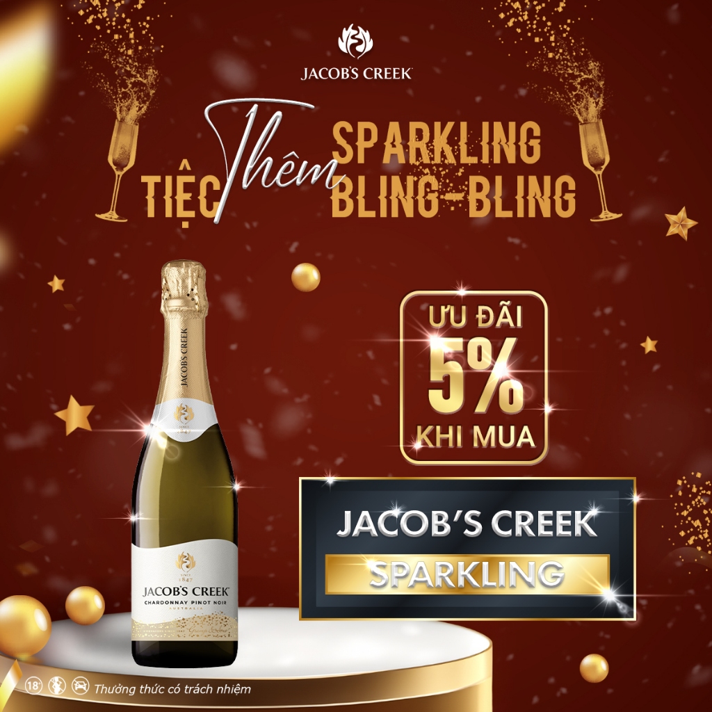 Rượu Jacob's Creek Chardonnay Pinot Noir Nồng Độ Alc 11.5% 750ml [Vang Nổ] Không Kèm Hộp