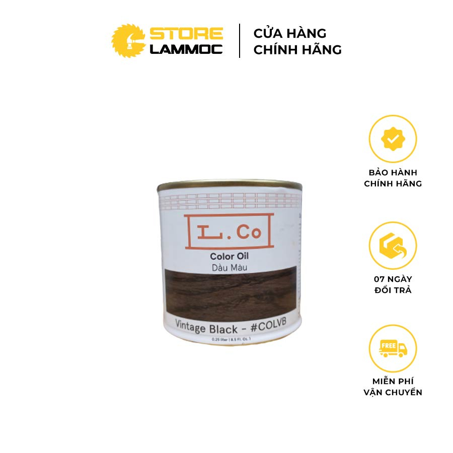 Dầu Màu Lau Gỗ L.CO Màu Đen Cổ Cũ VINTAGE BLACK Dung Tích 0.25L,0.5L,1.2L