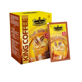 Cà Phê Sữa PLUS Hòa Tan 3IN1 KING COFFEE - Hộp 10 gói x 20g