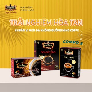Combo trải nghiệm cà phê hòa tan 2 - CHUẨN VỊ ĐEN ĐÁ KHÔNG ĐƯỜNG KING COFFEE