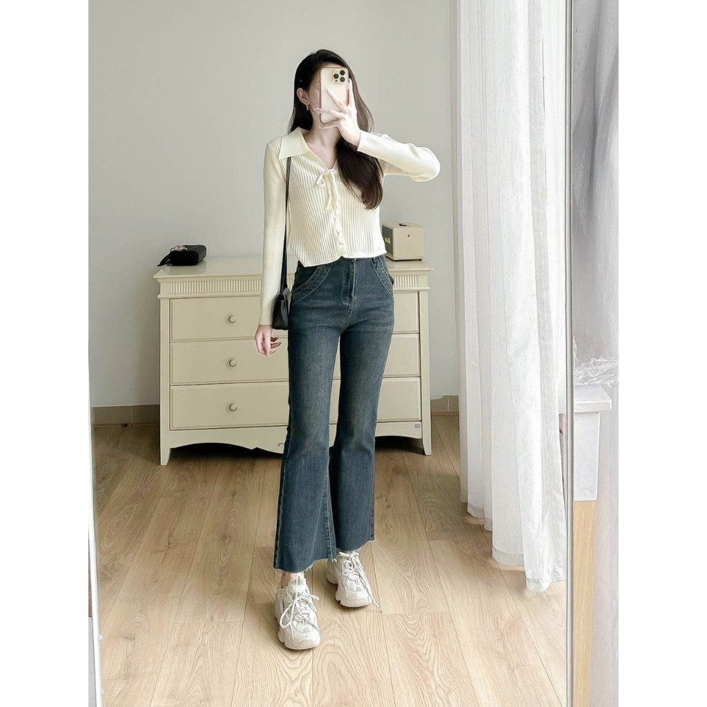 Quần Jeans Ống Loe Gấu Xỏa MYAN DESIGN Q102315