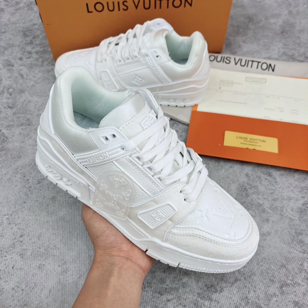 Giày LV Louis Vuitton Trainer White,Giày LV Louis Vuitton Full Box Trắng, Đế Air Cao Cấp Hottrend 2023