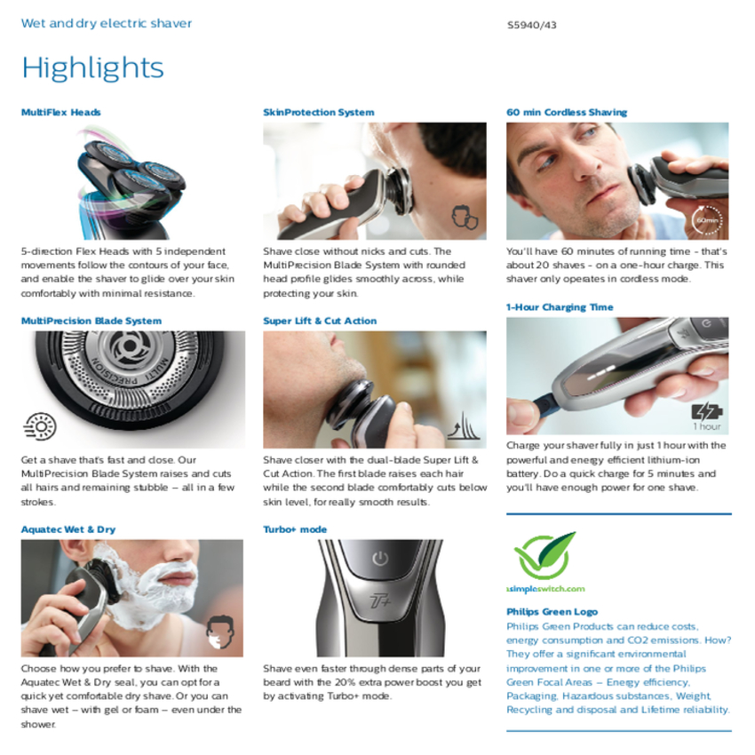 Máy Cạo Râu Philips S5940/88 - HÀNG NHẬP KHẨU