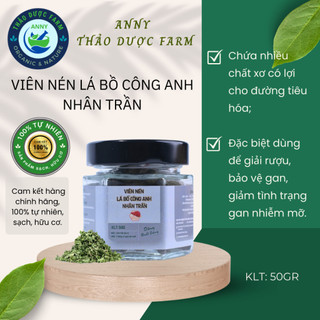Viên Nén Lá Bồ Công Anh Nhân Trần chiết xuất từ nguyên cây Bồ Công Anh sấy lạnh, nhân trần, cam thảo, mật ong