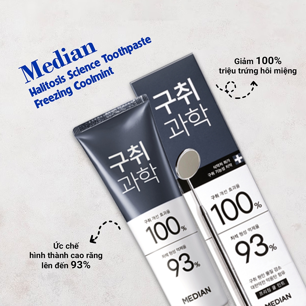 Kem Đánh Răng Giúp Giảm Hôi Miệng, Ngừa Sâu Răng Median Halitosis Science Toothpaste Freezing Cool Mint 120g - Cool Mint