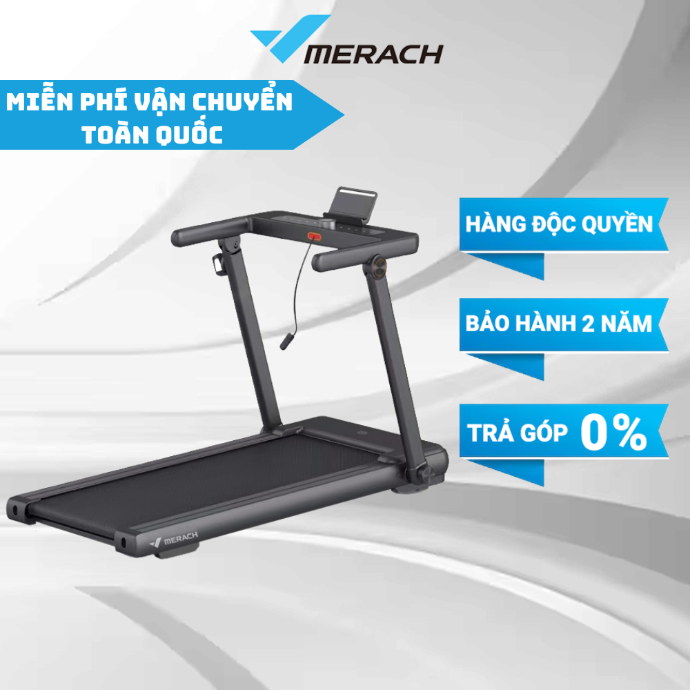 Máy Cháy Bộ Gấp Gọn Merach MR T03 Tải Trọng 120kg Đồng Hồ Tích Hợp , 14km/h Không Gây Ồn Có Kết Nối Ứng Dụng Tập Luyện