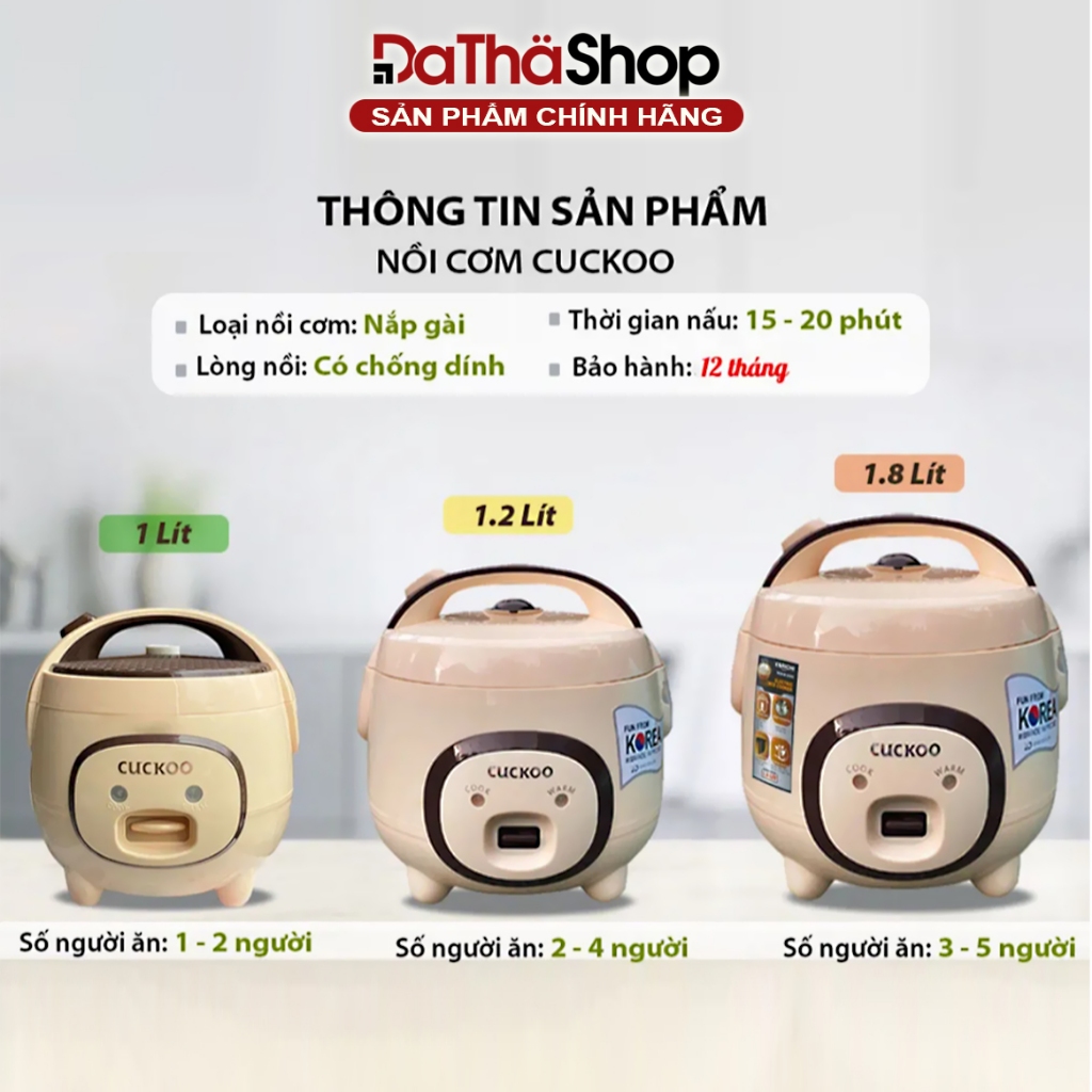 Nồi Cơm Điện CUCKOO Dung Tích 1,2L 1,8L Nấu Nhanh Cơm Ngon Hâm Nóng Giữ Ấm Tiết Kiệm Điện