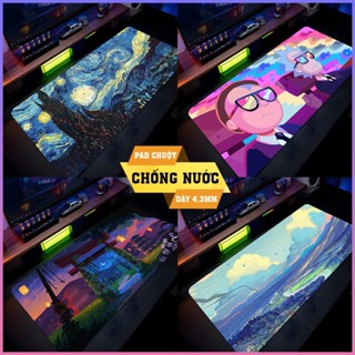 Lót chuột chống nước 80x30cm, 90x40cm siêu dày 4,3mm chuyên game cực dày dặn chống bám bụi, trơn trượt lót chuột gaming