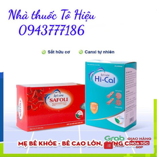 Combo Sắt hữu cơ Avisure Safoli Hộp 30 viên + Canxi tự nhiên Avisure Hical Hộp 60 viên - cho phụ nữ mang thai và chCombo