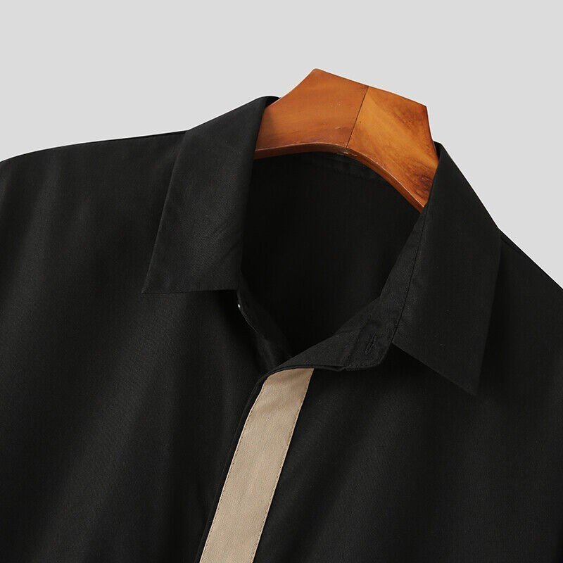 Áo Sơ Mi Nam Dài Tay GUSSET, Sơ Mi Nam Trắng Form Rộng Phối Nẹp Tay Lụa Hàn Phong Cách Trẻ Trung Cá Tính