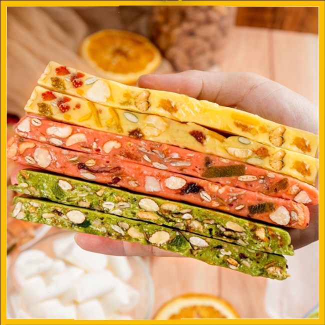 Set làm kẹo Nougat  Nguyên liệu kẹo Hạnh Phúc Sữa hạt, Dâu tây, Matcha, Khoai môn Siêu hạt ít ngọt