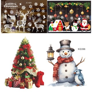 Mẫu 2024 Decal tĩnh điện Giáng sinh dán lên cửa kính trang trí Noel đẹp