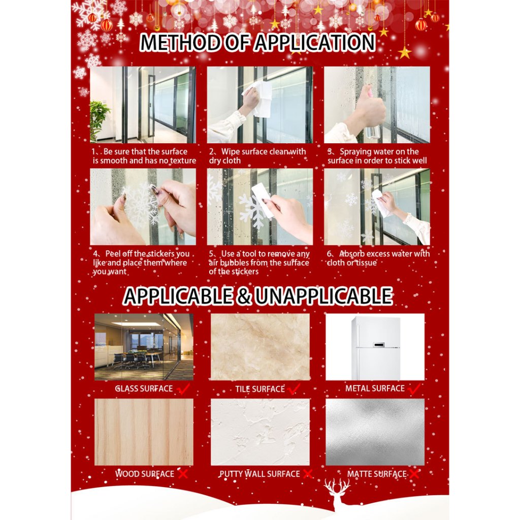 Mẫu 2024 Decal tĩnh điện Giáng sinh dán lên cửa kính trang trí Noel đẹp