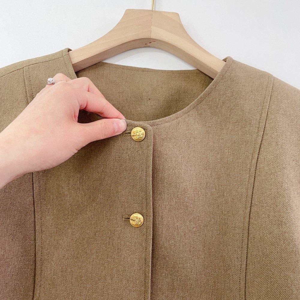 SET Áo khoác dạ nữ trơn vải pc gen hàng đẹp dày dặn nút đồng thời trang cao cấp COTONFIO