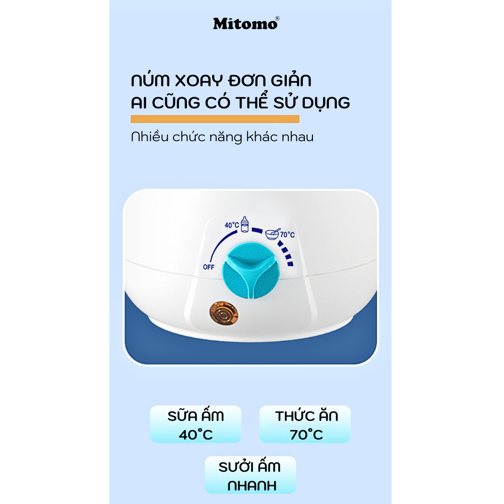 Máy ủ sữa, hâm sữa, tiệt trùng sữa, hâm nóng thức ăn Mitomo RBN-1B - Hàng chính hãng