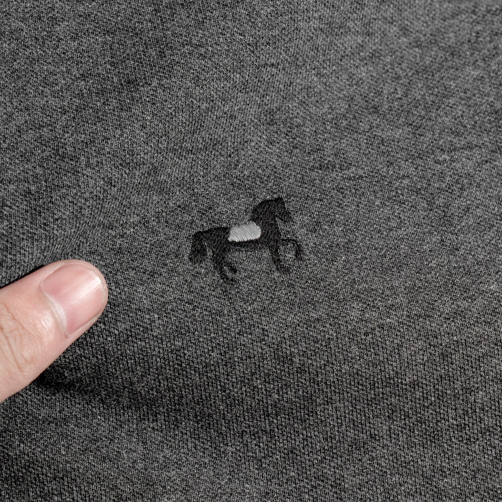 Áo Thun Cao Cấp Polo Xám Phối Đen BY COTTON NEW