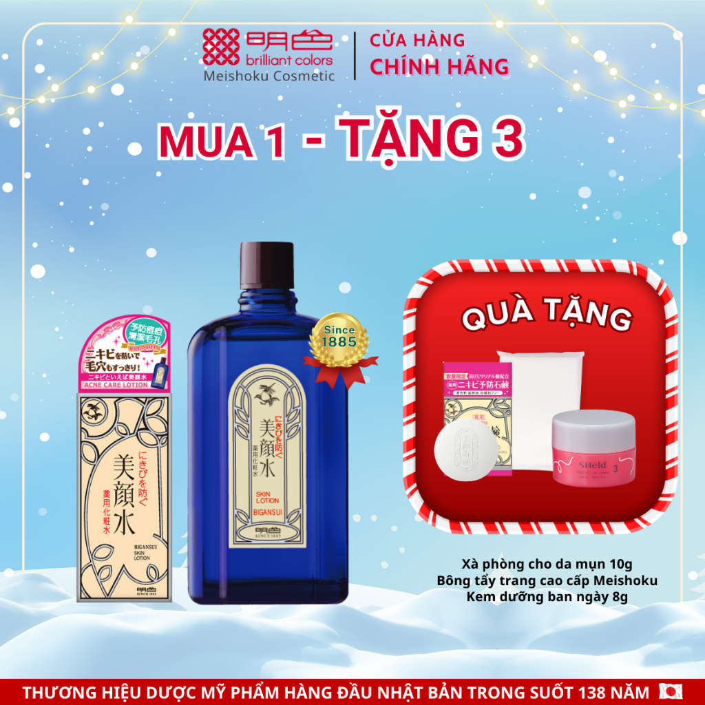 Nước hoa hồng Làm sạch và Ngăn ngừa mụn MEISHOKU Bigansui Lotion 90ml