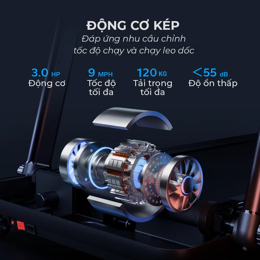 Máy Cháy Bộ Gấp Gọn Merach MR T03 Tải Trọng 120kg Đồng Hồ Tích Hợp , 14km/h Không Gây Ồn Có Kết Nối Ứng Dụng Tập Luyện