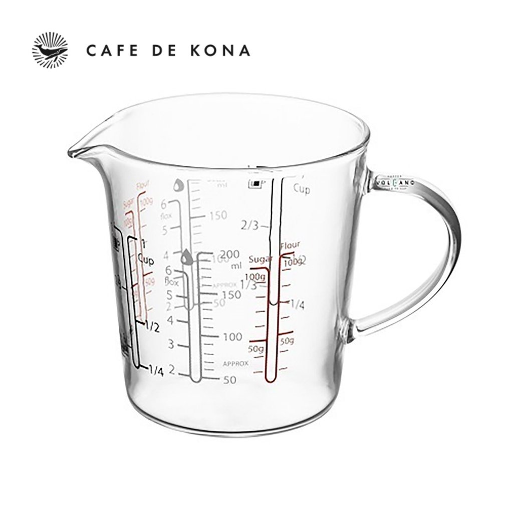 Volcano Ca ly thủy tinh có vạch đong pha chê Cafede Kona