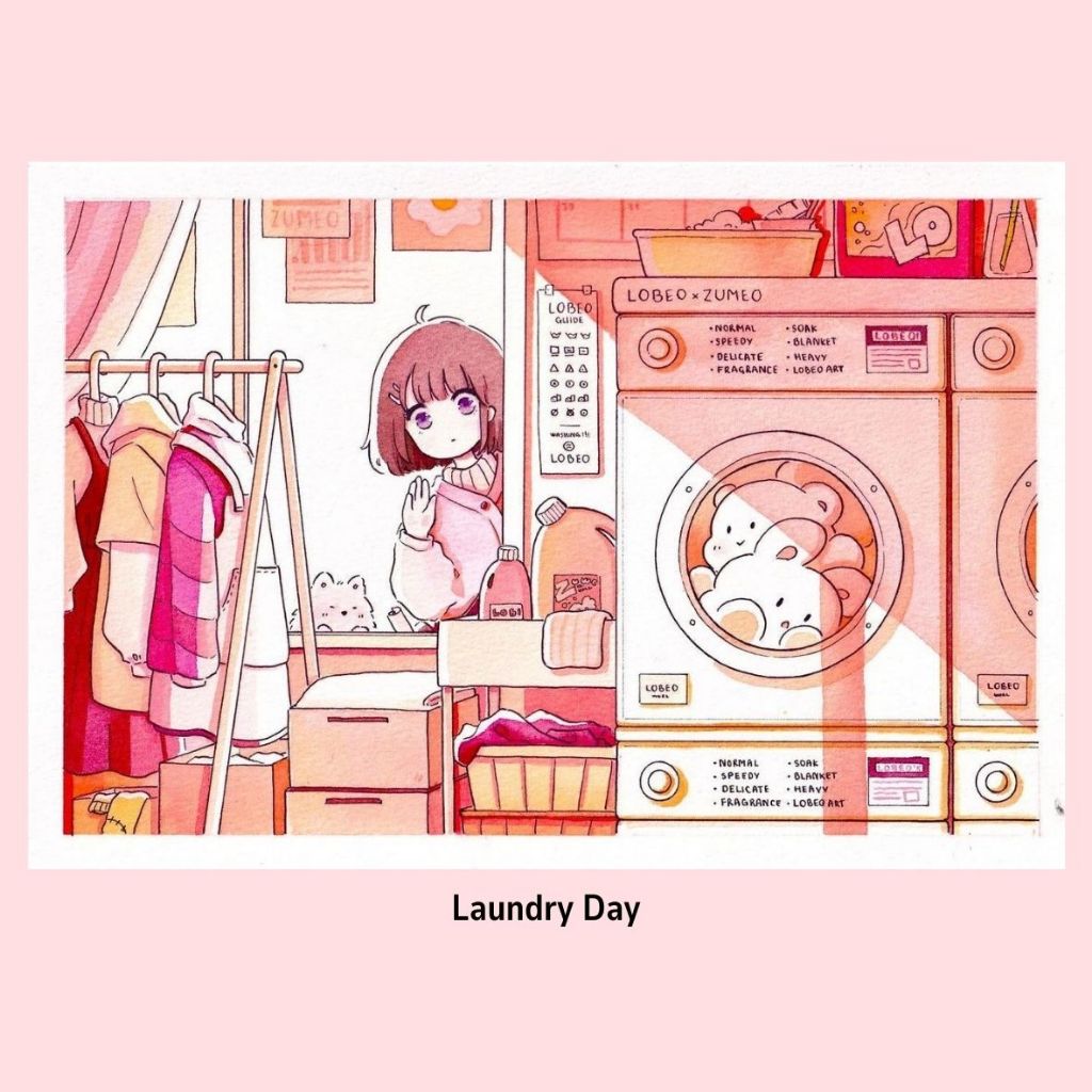 Bộ 4 tranh tô màu nước Lobeo Collection A4 100% cotton