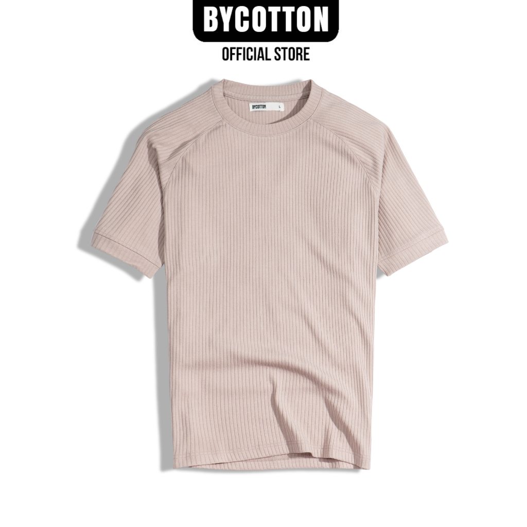 Áo Thun Nam Cao Cấp Cổ Tròn Light Brown Ribbed Tee BY COTTON