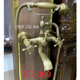 Củ sen tắm Nóng Lạnh inox 304 Astosi giả cổ - Vòi hoa sen nhà tắm bằng đồng cao cấp – Mạ vàng sang trọng ấn tượng