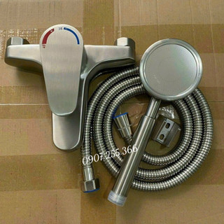 Bộ củ sen tắm THÂN ĐÚC nóng lạnh Tăng Áp bồn tắm inox 304,vòi sen trong nhà tắm,tay sen và dây sen inox đầy đủ
