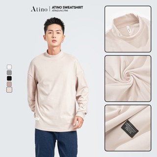 Áo Nỉ Thun Nam Cổ Cao 4cm Vải Dày 2 Lớp Giữ Nhiệt ATINO Ấm Áp Trẻ Trung Form Fitted AN5.7941