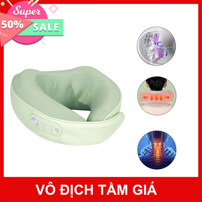 Máy massage cổ chữ u cao cấp có điều khiển từ xa, tích hợp chế độ sưởi ẩm giúp mát xa cổ giảm căng thẳng, mệt mỏi