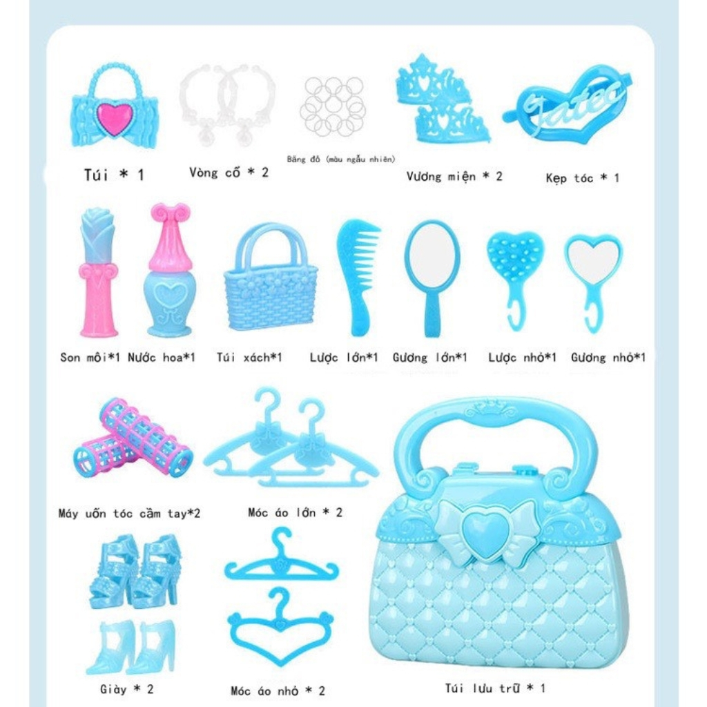 Đồ Chơi Búp Bê, Bộ 4 Búp Bê Siêu To Kèm Phụ Kiện , Trang Phục Cho Bé