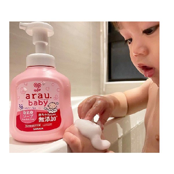 Sữa tắm gội cho bé sơ sinh Arau Baby chai 450ml túi 400ml