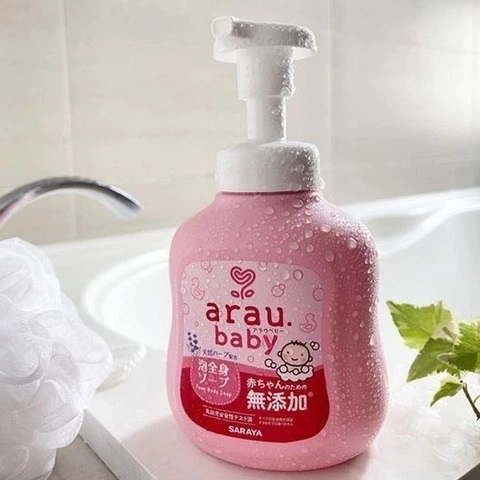 Sữa tắm gội cho bé sơ sinh Arau Baby chai 450ml túi 400ml