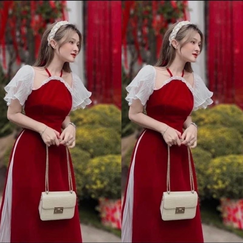 Sét Áo Dài Nhung Cách Tân Big Size  MS02