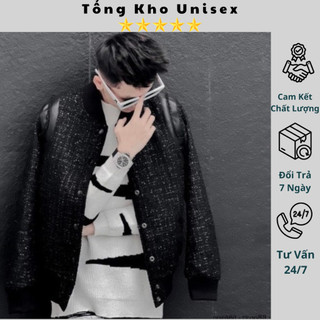 Áo khoác teddy sơn tùng dạ kim tuyến áo bomber dạ phối da 2 lớp kim tuyến nam nữ cực chất