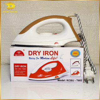 Bàn ủi khô Kim Cương T602 - Bàn là cầm tay nhỏ gọn Kim Cương chính hãng ủi mọi loại vải tiện lợi mặt nhôm chống trầy