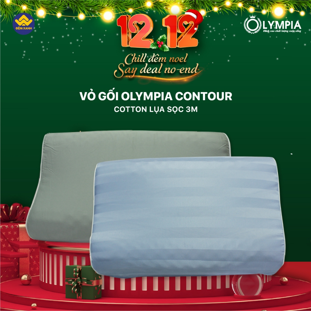 Vỏ gối Olympia contour cotton lụa 40x60cm