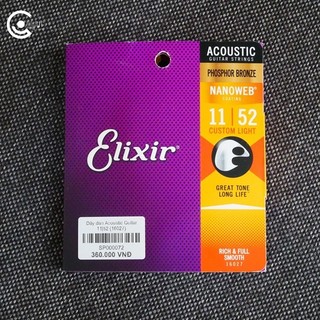 Dây đàn Guitar Acoustic Elixir Phosphor Bronze Nanoweb 11|52 (16027)