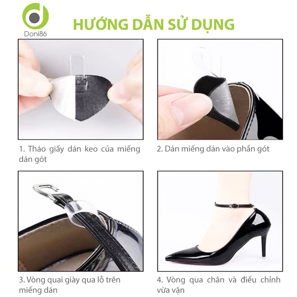 Dây giày vòng cổ chân chống tuột gót dùng mang giày cao gót, giày búp bê và giày đế bằng PK52