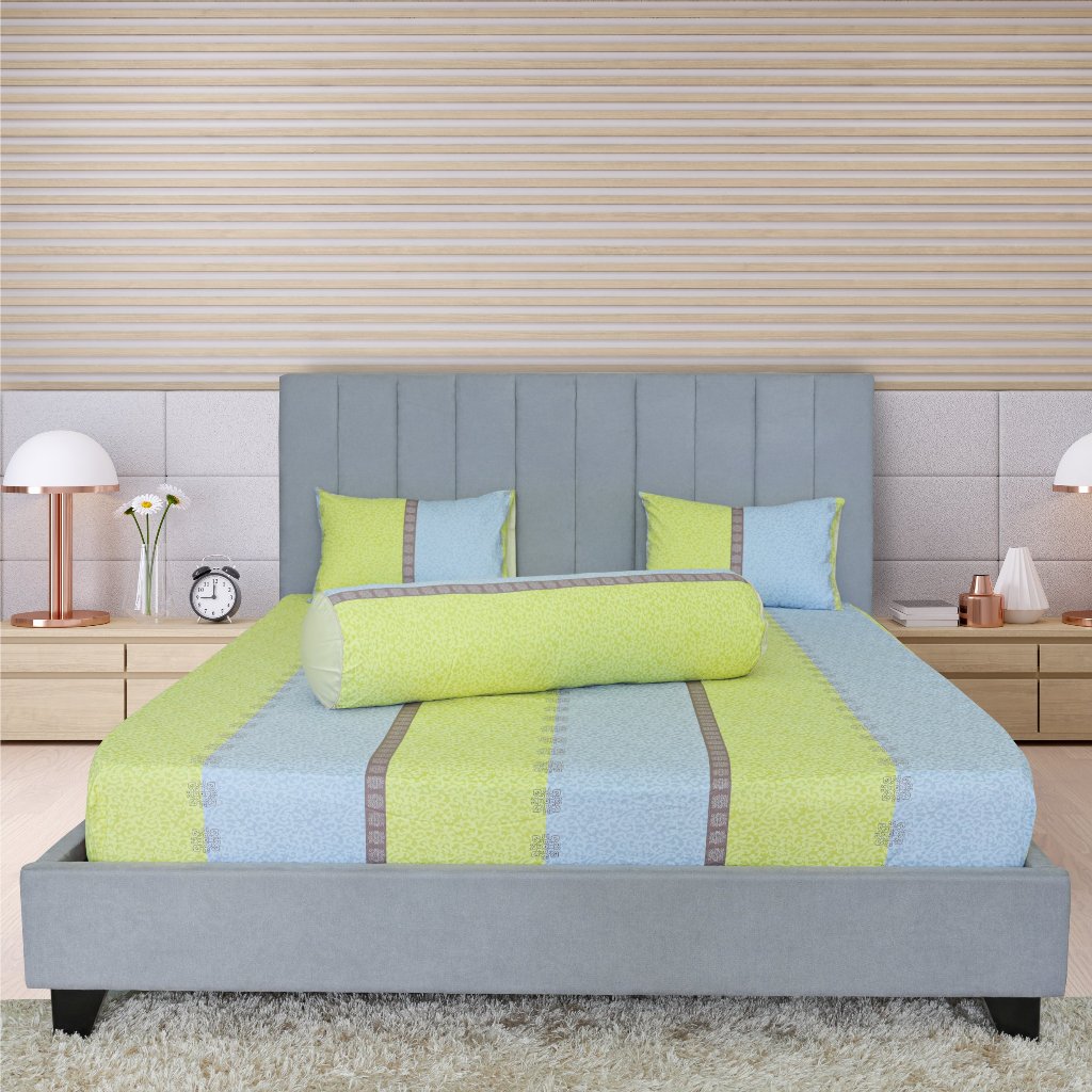 Bộ drap gối cotton phối màu Hometex