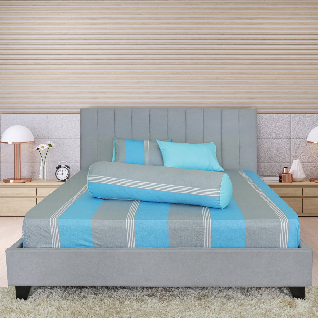 Bộ drap gối cotton phối màu Hometex